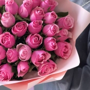 Моно букет Кенийская розовая роза 35шт 3