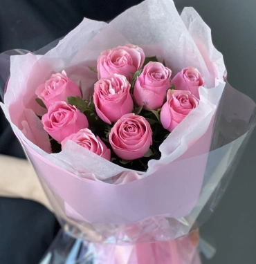 Розовая Роза Кения 9шт
