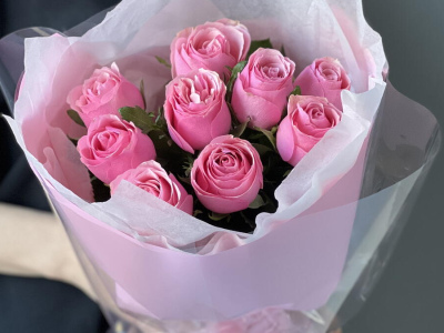 Розовая Роза Кения 9шт