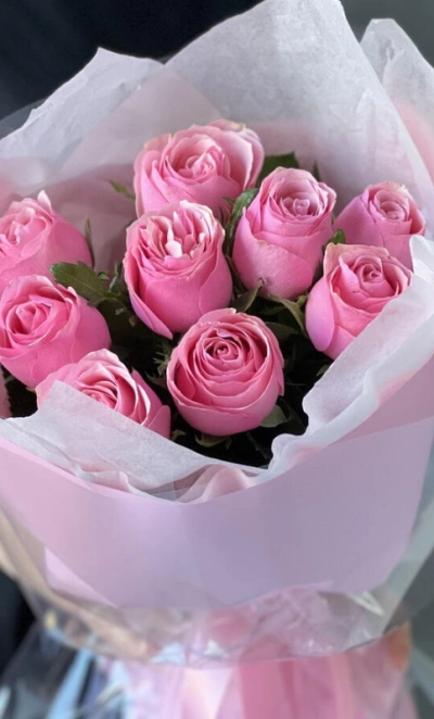 Розовая Роза Кения 9шт