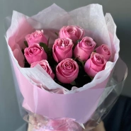 Розовая Роза Кения 9шт 2