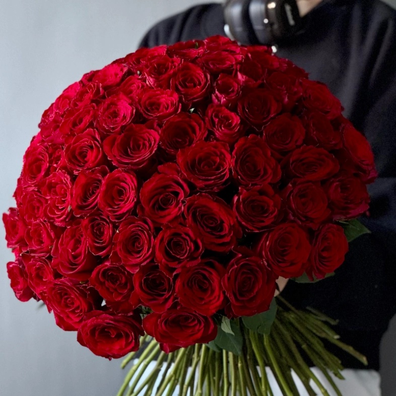 101 красная кенийская роза ХИТ