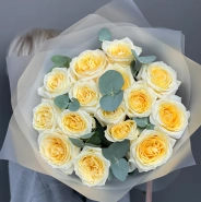 Букет из роз Канделайт с эвкалиптом 15 1