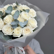 Букет 15 Плая бланка белая с эвкалиптом  2