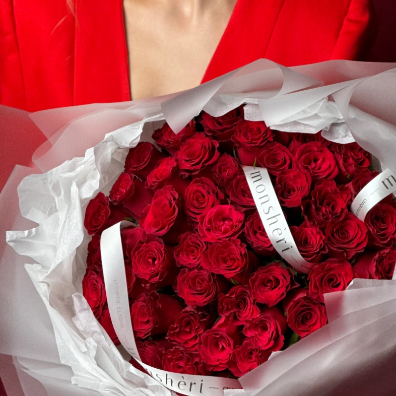 Букет роз 51 шт Кения 40 см