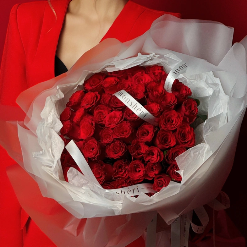 Букет роз 51 шт Кения 40 см