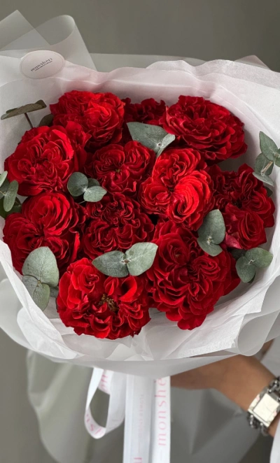 Пионовидные розы Ред Ай 11