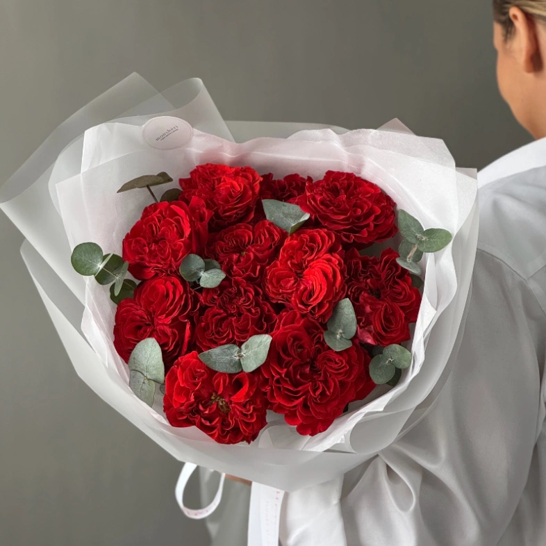 Пионовидные розы Ред Ай 11