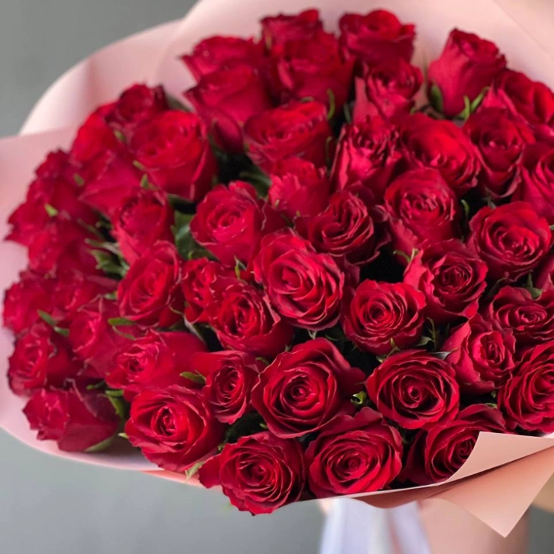 51 красная Роза Кения «Love»