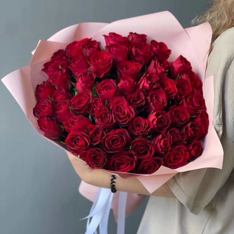 51 красная Роза Кения «Love»