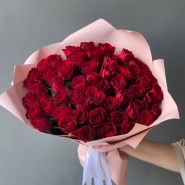 51 красная Роза Кения «Love» 4