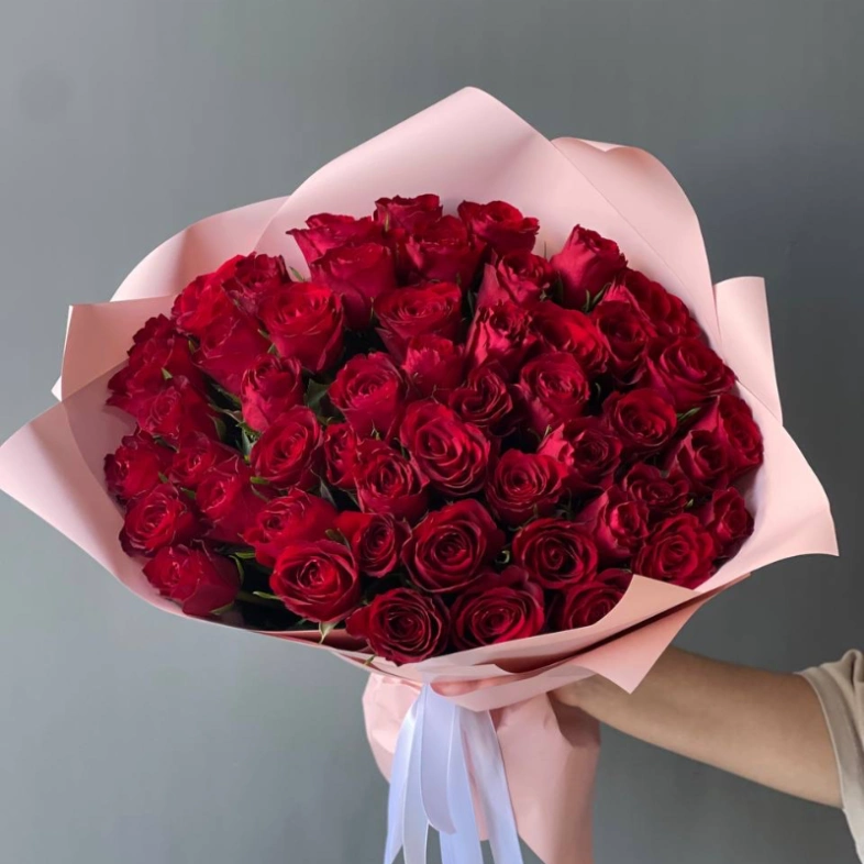 51 красная Роза Кения «Love»