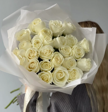 Моно из белых роз Плая 25 