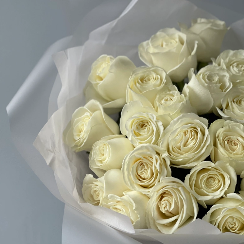Моно из белых роз Плая 25 