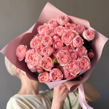 Пионовидные розы 9 Джульетта розовая пудра