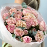 Любимой 💗5 кустовых роз тендрессе с эвкалиптом 0