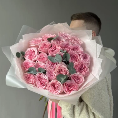 Шикарное моно из пионовидных роз