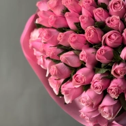 Букет из розовой кенийской розы 101 3