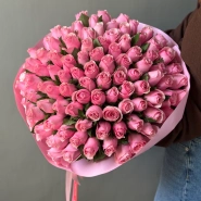 Букет из розовой кенийской розы 101 2