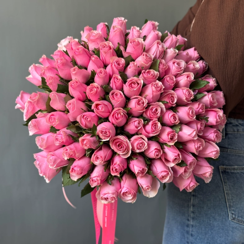 101 роза кения розовая