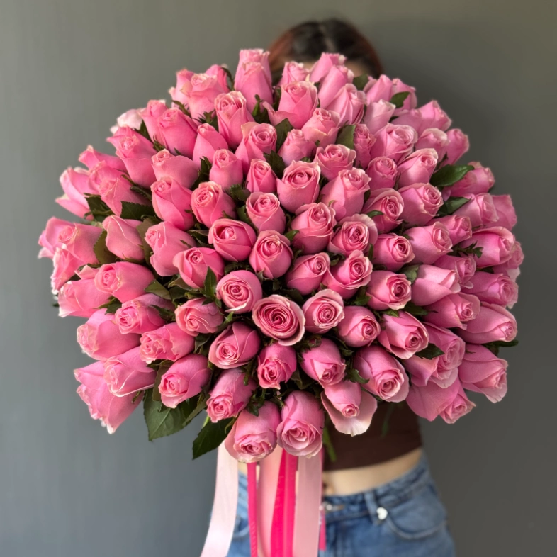 101 роза кения розовая