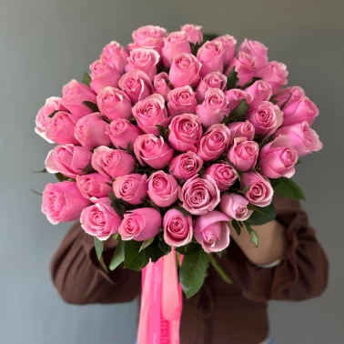 51 роза розовая кения под ленту