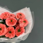 Букет пионовидная роза мандарин 9шт 4