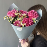 Дуо-букет из роз и ромашки 2