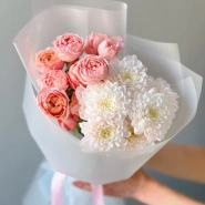 Нежный букет с пионовидными розами Джульетта 1