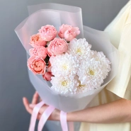 Нежный букет с пионовидными розами Джульетта 0