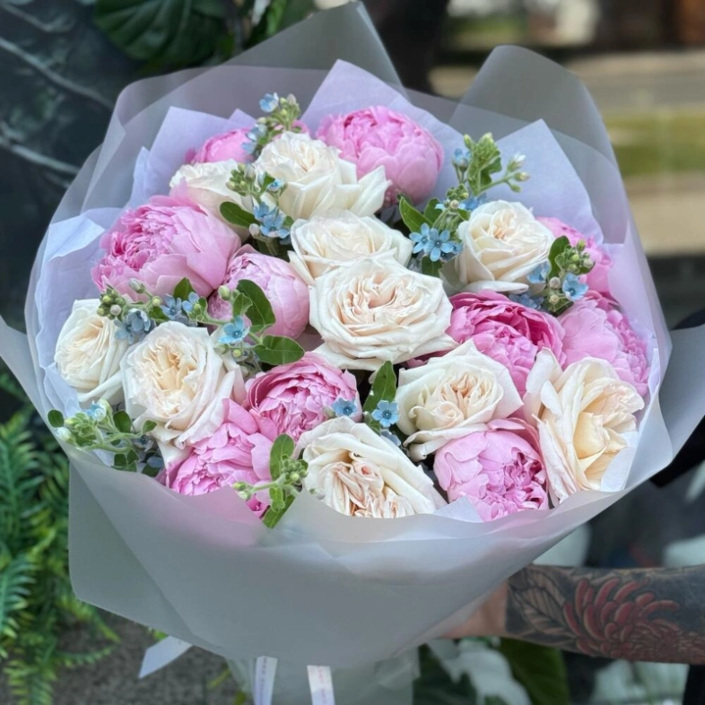 DEUX ANGES | ПИОНЫ - НЕЗАБУДКА - РОЗЫ