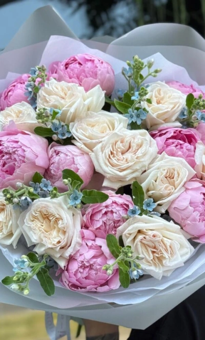 DEUX ANGES | ПИОНЫ - НЕЗАБУДКА - РОЗЫ