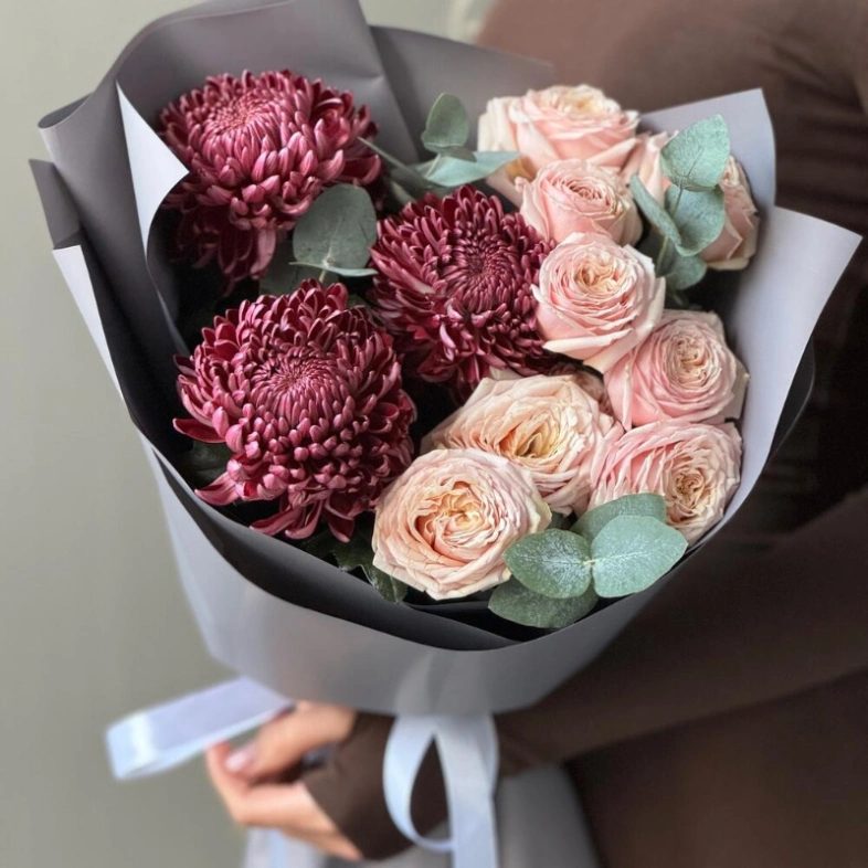 Кустовые розы и хризантемы бигуди