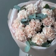 Сортовые кремовые диантусы с эвкалиптом  3