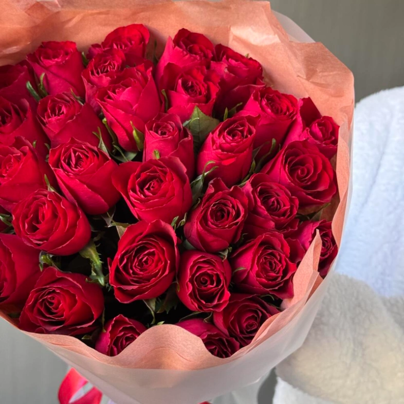 Красные розы 31шт (кенийские)