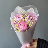 Букет пионы и танацетум 1