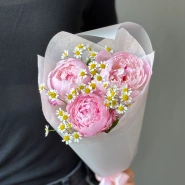 Букет пионы и танацетум 0