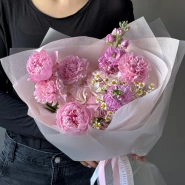 Букет «Летняя романтика» с пионами 0