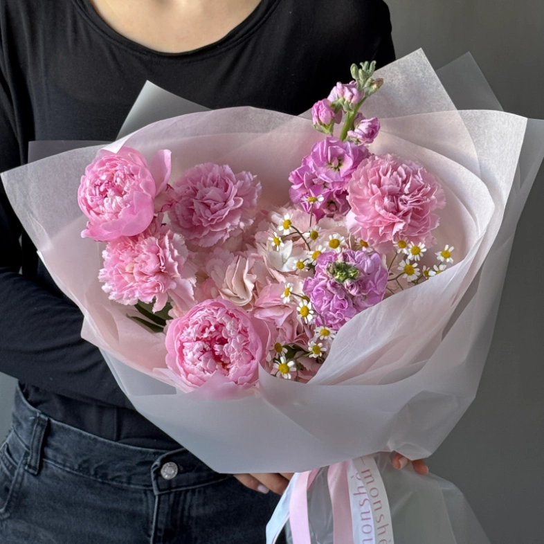 Букет «Летняя романтика» с пионами