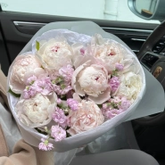 Белые пионы и маттиола 1