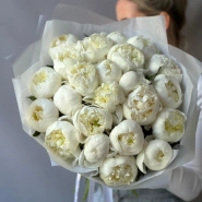 Монобукет белоснежные пионы 23 2