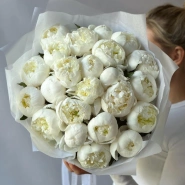 Монобукет белоснежные пионы 23 0