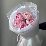 Монобукет пионы Сара Бернар 5 2