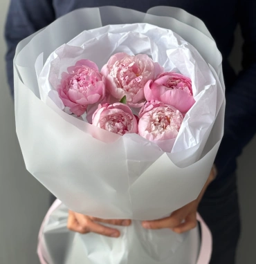 Монобукет пионы Сара Бернар 5