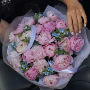 WOW букет из пионов Сара Бернар и незабудок 1