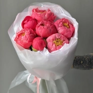 Букет «Пиономания» / пионы 7 Coral Charm 3