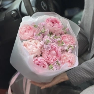 Букет «Пионолла 3.0» | пион Сара Бернар - маттиола (ароматный сезонный букет) 0