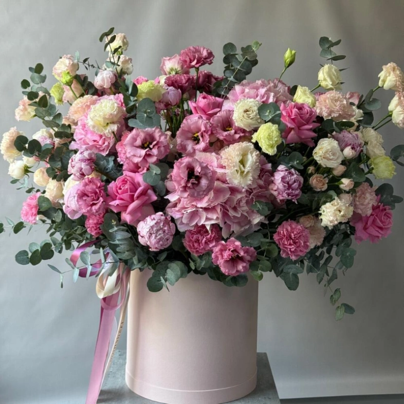 Авторская композиция в шляпной коробке WOW