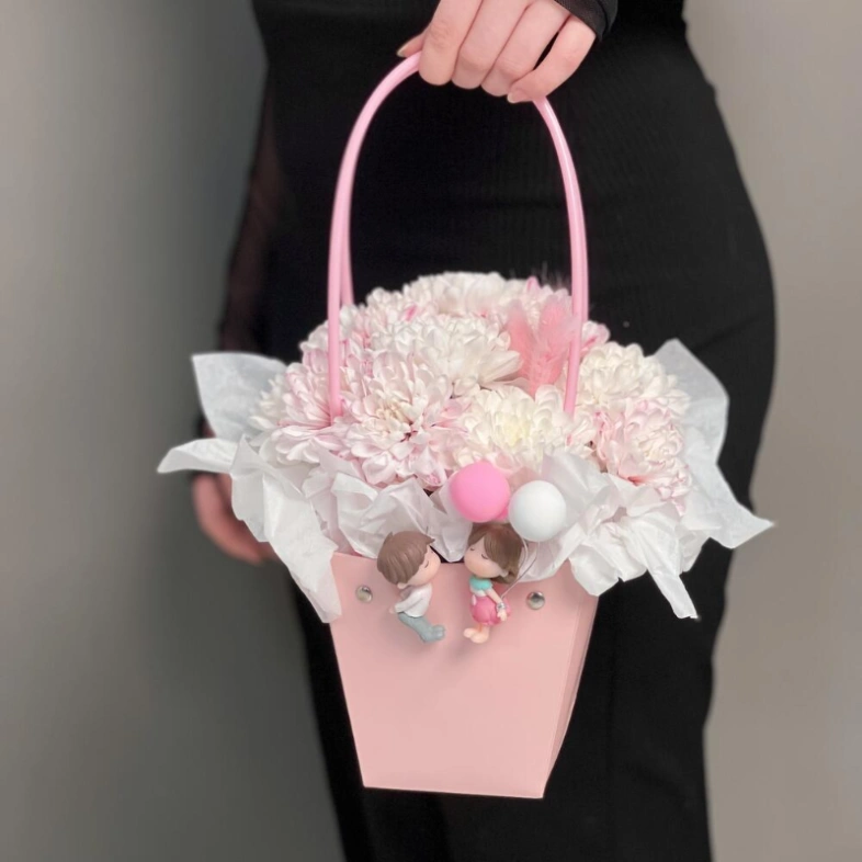 Цветы в коробке «Влюбленная парочка»