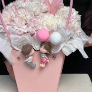 Цветы в коробке «Влюбленная парочка» 3